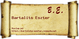 Bartalits Eszter névjegykártya